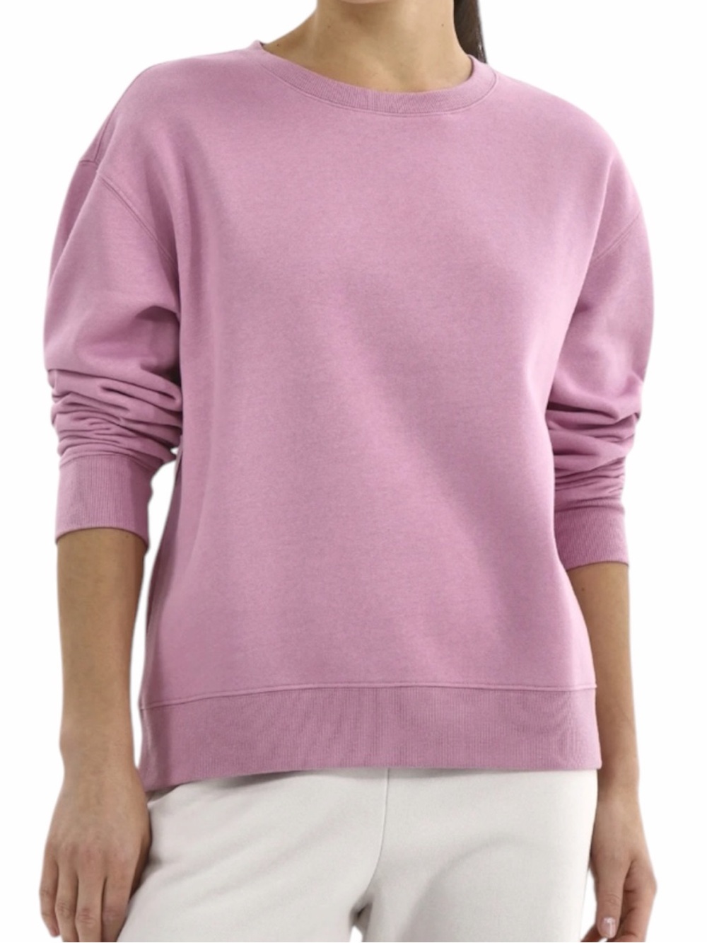 ATHLETIC WORKS Mauve Crewneck Fleece Sweatshirt